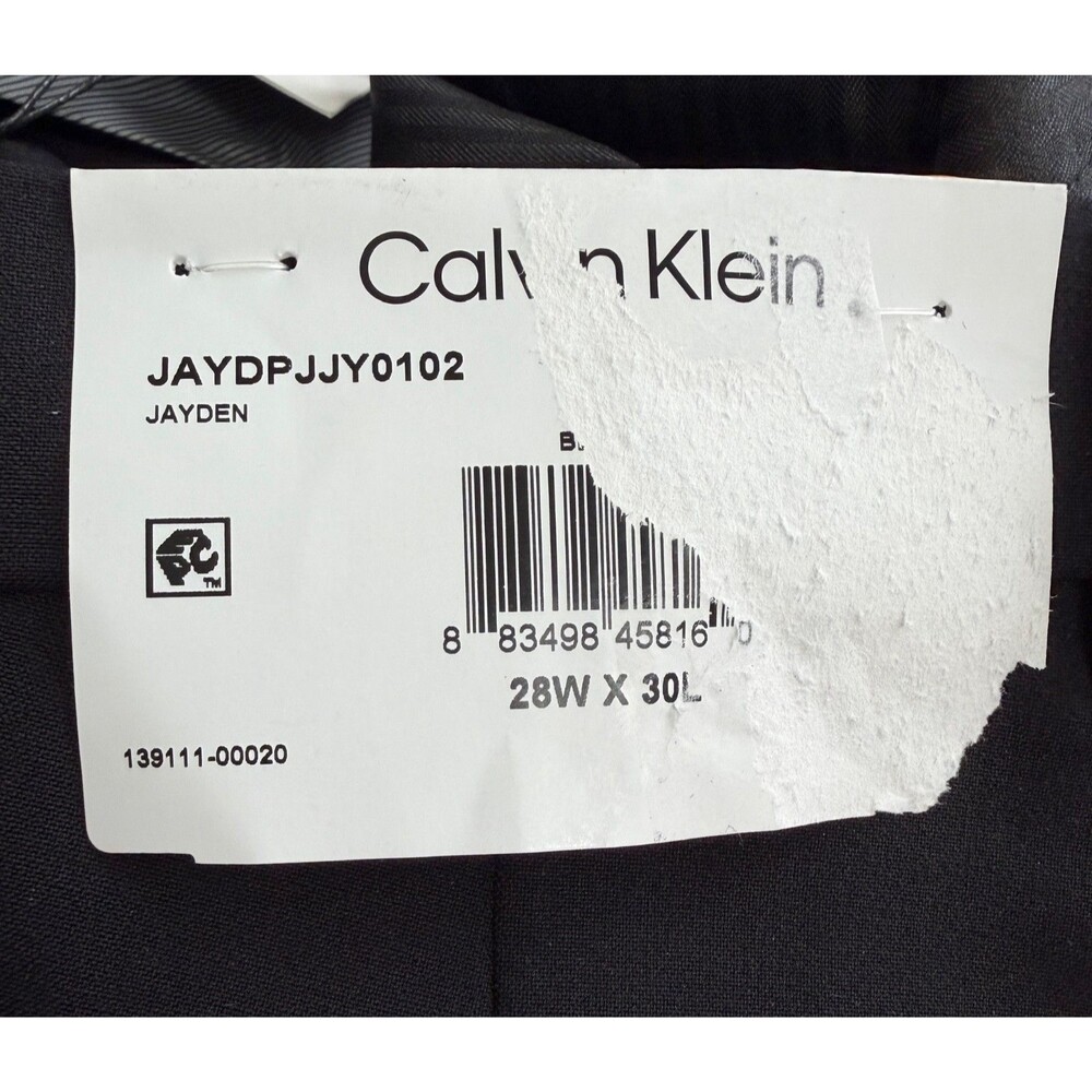 $95 NEW CALVIN KLEIN MENS 28X30 SOLID BLACK SKINNY TROUSERS DRESS PANTS SLACKS - Picture 8 of 13
